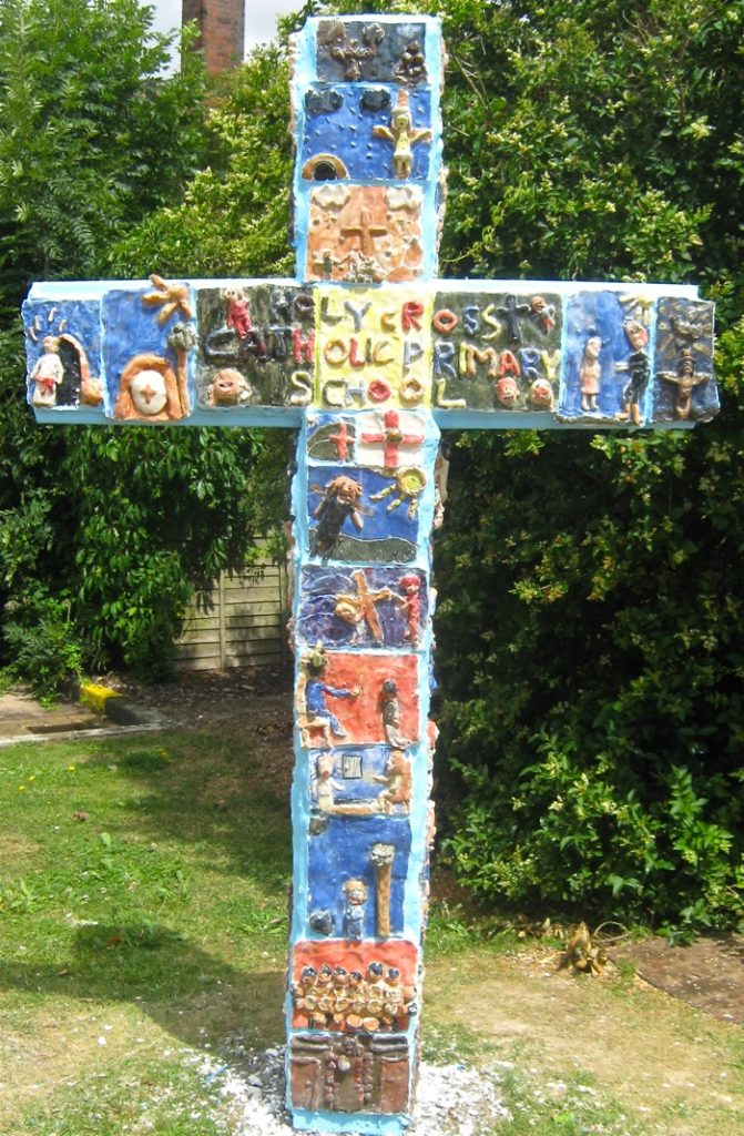 Ceramic Tile Cross done with children from an Essex Catholic Primary School