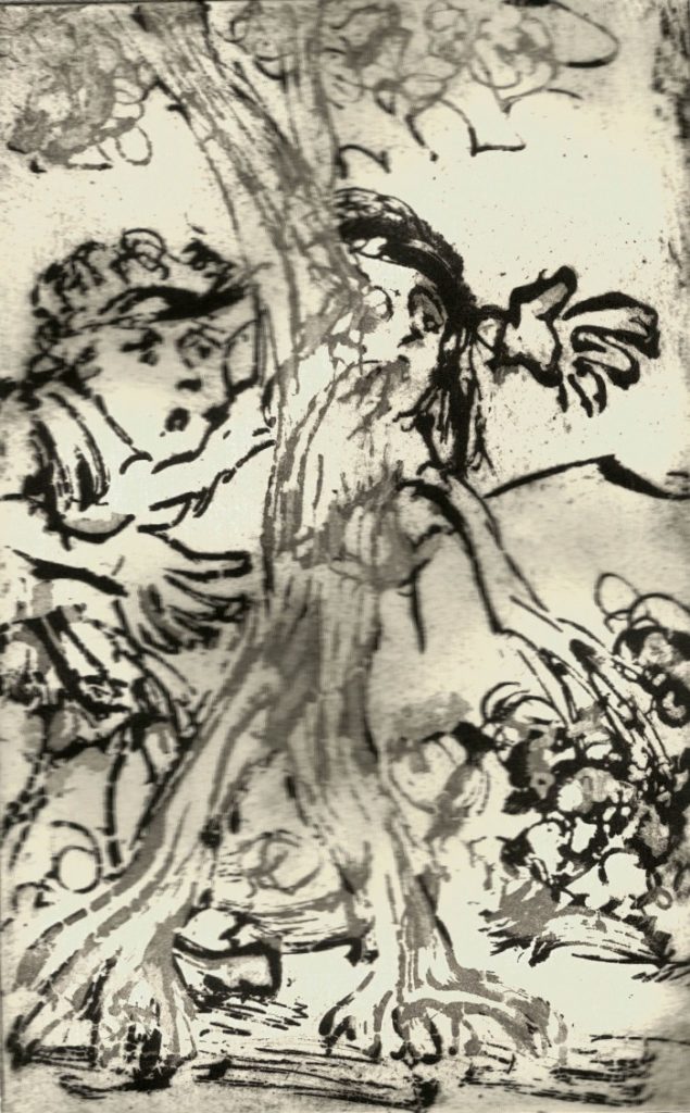 Apollo and Daphne, aquatint on zinc plate