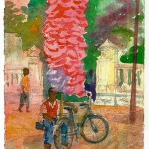 Watercolour: Balloon Seller, Pondicherry